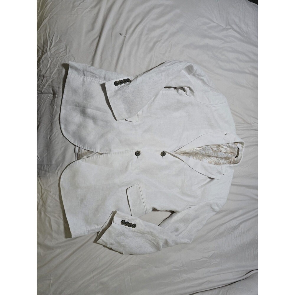 Tasso Elba White Linen Blend Blazer Sport Coat Men's Size XL Casual Summer Jacke - Picture 2 of 7